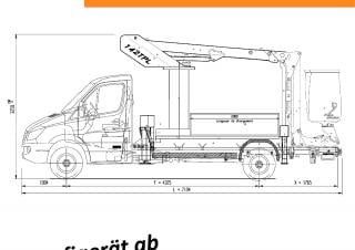 France Elévateur 142 TPL i Truck Mounted Telescopic Boom Lifts (2013 - 2017) Specifications & Dimensions