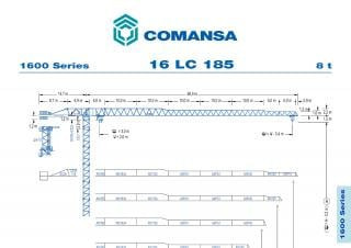 Comansa 16LC185 crane - load chart, specs & dimensions (2017 - 2026)