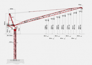 Wolffkran 235 B crane - load chart, specs & dimensions (2020 - 2026)