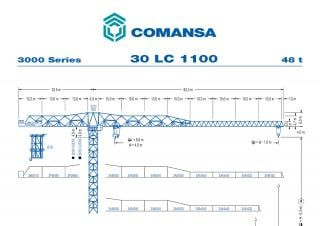 Comansa 30LC1100 crane - load chart, specs & dimensions (2017 - 2026)