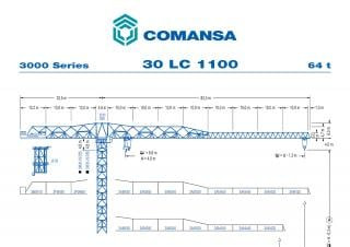 Comansa 30LC1100 crane - load chart, specs & dimensions (2017 - 2026)