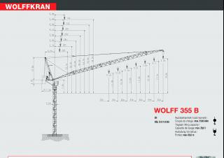 Wolffkran 355 B crane - load chart, specs & dimensions (2007 - 2026)