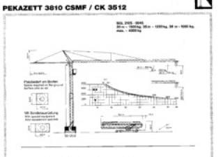 Pekazett 3810 CSMF crane - load chart, specs & dimensions (1995 - 1997)