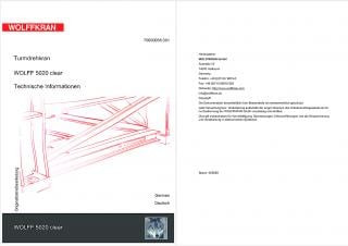 Wolffkran 5020.6 clear crane - load chart, specs & dimensions (2009 - 2025)