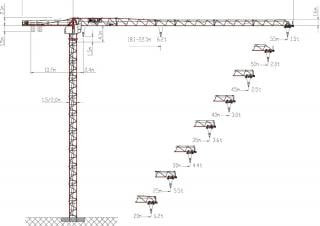 Wolffkran 5020.6 clear crane - load chart, specs & dimensions (2009 - 2025)