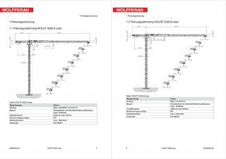 Wolffkran 5020.8 clear crane - load chart, specs & dimensions (2009 - 2026)