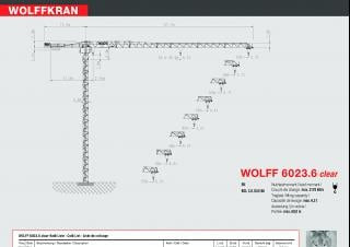 Wolffkran 6023.6 clear crane - load chart, specs & dimensions (2008 - 2025)