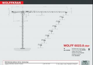 Wolffkran 6023.8 clear crane - load chart, specs & dimensions (2008 - 2026)