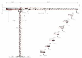 Wolffkran 6023.8 clear crane - load chart, specs & dimensions (2008 - 2026)