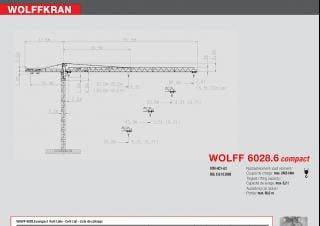 Wolffkran 6028.6 crane - load chart, specs & dimensions (2003 - 2010)