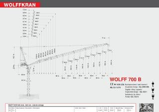 Wolffkran 700 B crane - load chart, specs & dimensions (2011 - 2026)