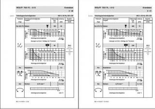 Wolffkran 7031 FL 6/12 crane - load chart, specs & dimensions (1996 - 2004)
