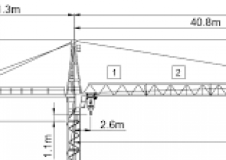 Wolffkran 7031 FL 6 crane - load chart, specs & dimensions (1996 - 2004)