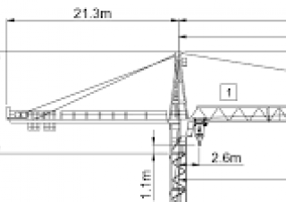 Wolffkran 7031 FL 6 crane - load chart, specs & dimensions (1996 - 2004)