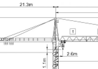 Wolffkran 7031 FL 6 crane - load chart, specs & dimensions (1996 - 2004)