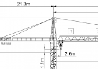 Wolffkran 7031 FL 6 crane - load chart, specs & dimensions (1996 - 2004)