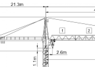 Wolffkran 7031 FL 6 crane - load chart, specs & dimensions (1996 - 2004)