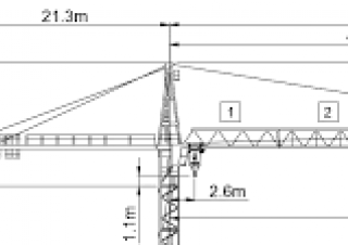 Wolffkran 7031 FL 6 crane - load chart, specs & dimensions (1996 - 2004)