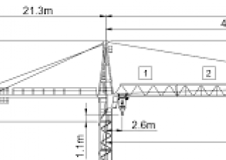 Wolffkran 7031 FL 6 crane - load chart, specs & dimensions (1996 - 2004)