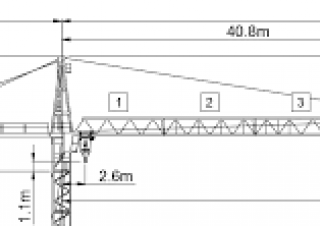 Wolffkran 7031 FL 6 crane - load chart, specs & dimensions (1996 - 2004)