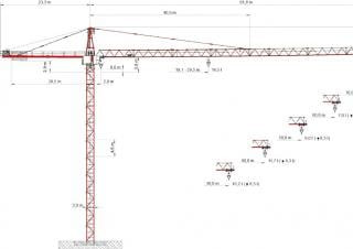 Wolffkran 8033.16 Cross US crane - load chart, specs & dimensions (2021 - 2025)
