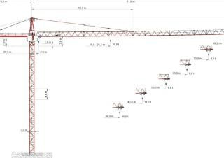 Wolffkran 8033.20 cross crane - load chart, specs & dimensions (2011 - 2026)