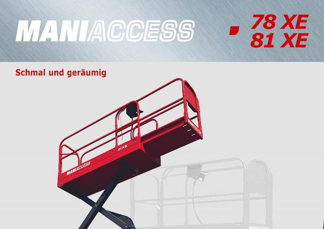 Manitou 81 XE Wheeled scissor lifts (2011 - 2012) Specifications & Dimensions