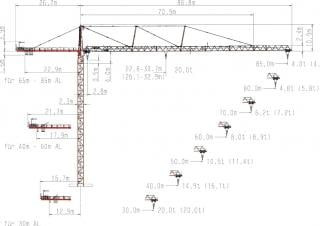 Wolffkran 8540 FL 20 crane - load chart, specs & dimensions (2001 - 2010)