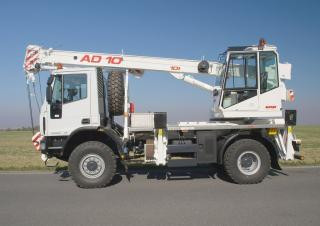 CKD Mobilni Jeraby AD 10 crane - load chart, specs & dimensions (2017 - 2026)
