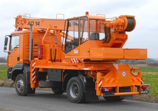 CKD Mobilni Jeraby AD 14 crane - load chart, specs & dimensions (2017 - 2026)