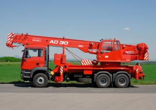 CKD Mobilni Jeraby AD 30 crane - load chart, specs & dimensions (2017 - 2026)