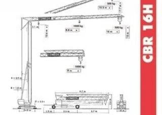 Terex Comedil (Zeppelin) CBR 16 H crane - load chart, specs & dimensions (2004 - 2014)