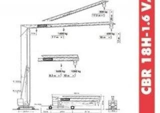 Terex Comedil (Zeppelin) CBR 18 H crane - load chart, specs & dimensions (2004 - 2014)