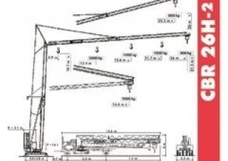 Terex Comedil (Zeppelin) CBR 26 H - 2 crane - load chart, specs & dimensions (2003 - 2007)