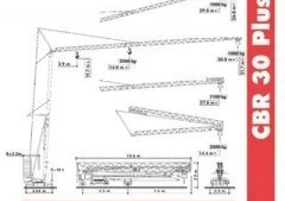 Terex Comedil (Zeppelin) CBR 30 Plus crane - load chart, specs & dimensions (2012 - 2014)