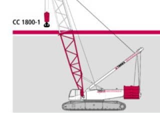 Terex-Demag CC 1800-1 crane - load chart, specs & dimensions (2000 - 2005)