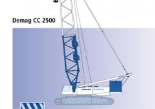 Terex-Demag CC 2500 crane - load chart, specs & dimensions (1999 - 2010)