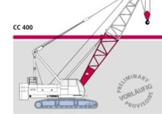 Terex-Demag CC 400 crane - load chart, specs & dimensions (2003 - 2006)