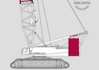 Terex-Demag CC 5800 crane - load chart, specs & dimensions (2010 - 2013)