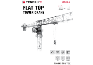 Terex Comedil (Zeppelin) CTT 292-12 crane - load chart, specs & dimensions (2023 - 2026)