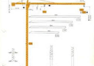 Potain D 12.10 A crane - load chart, specs & dimensions (1993 - 1997)