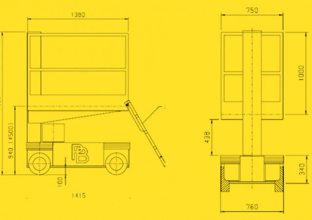 PB David 2 PB 85 V Single Vertical Mast Boom Lifts (1999 - 2014) Specifications & Dimensions