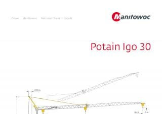 Potain IGO 30 crane - load chart, specs & dimensions (2009 - 2013)