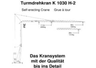 König K 1030 H 2 (2,5m) FU-Hub crane - load chart, specs & dimensions (2004 - 2010)