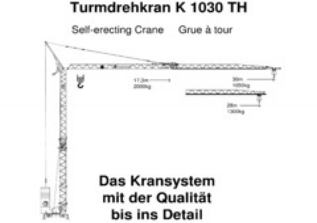 König K 1030 TH crane - load chart, specs & dimensions (2007 - 2026)