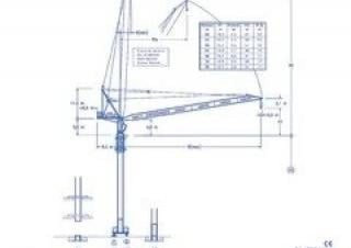 Comansa LC250 crane - load chart, specs & dimensions (2001 - 2008)