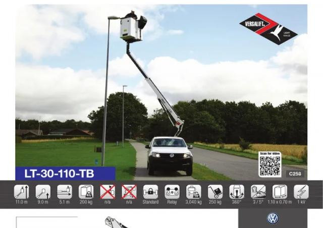 Versalift LT 30 TB Electric Truck Mounted Telescopic Boom Lifts (2011 - 2015) Specifications & Dimensions