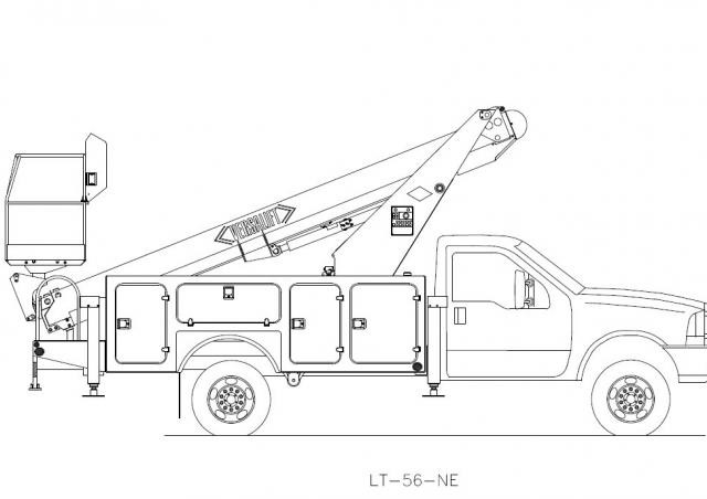 Versalift LT 56 NE Truck Mounted Telescopic Boom Lifts (2008 - 2011) Specifications & Dimensions