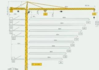 Potain MD 265 crane - load chart, specs & dimensions (2015 - 2013)
