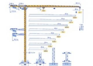 Potain MDT 268 J10 crane - load chart, specs & dimensions (2007 - 2012)